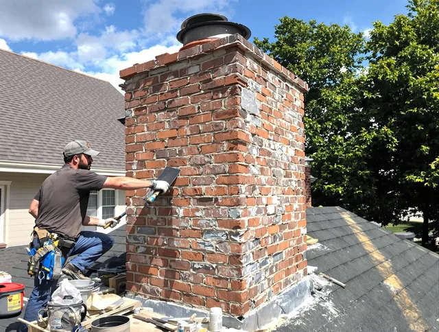 Completed chimney rebuild by Brook Park Chimney Sweep in Brook Park, OH