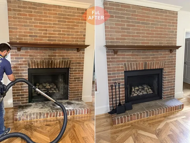 Brook Park Chimney Sweep carefully sanitizing a fireplace in Brook Park, OH