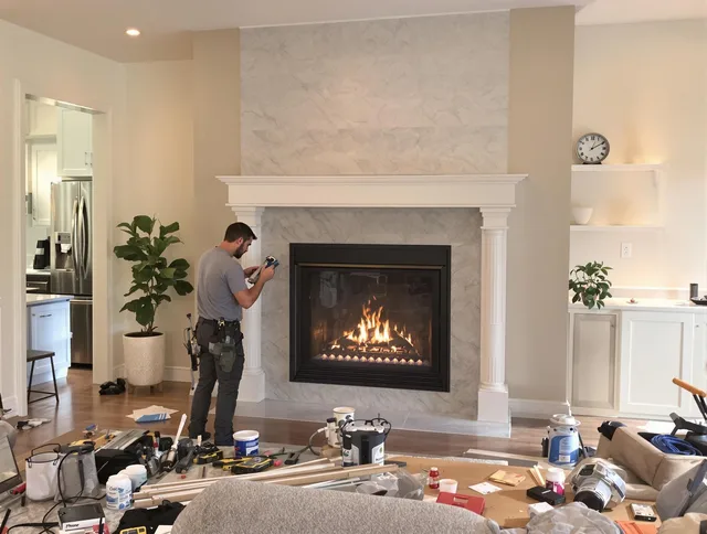 Newly installed fireplace by Brook Park Chimney Sweep in Brook Park, OH