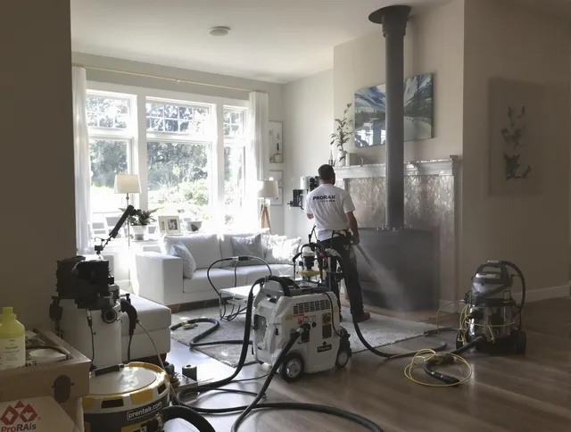 Soot removal service by Brook Park Chimney Sweep for a fireplace in Brook Park, OH